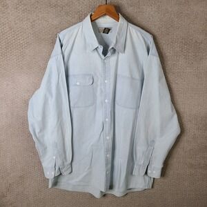 Vintage Galyan's Shirt Mens XXL Tall Light Blue Denim Button Down Cotton
